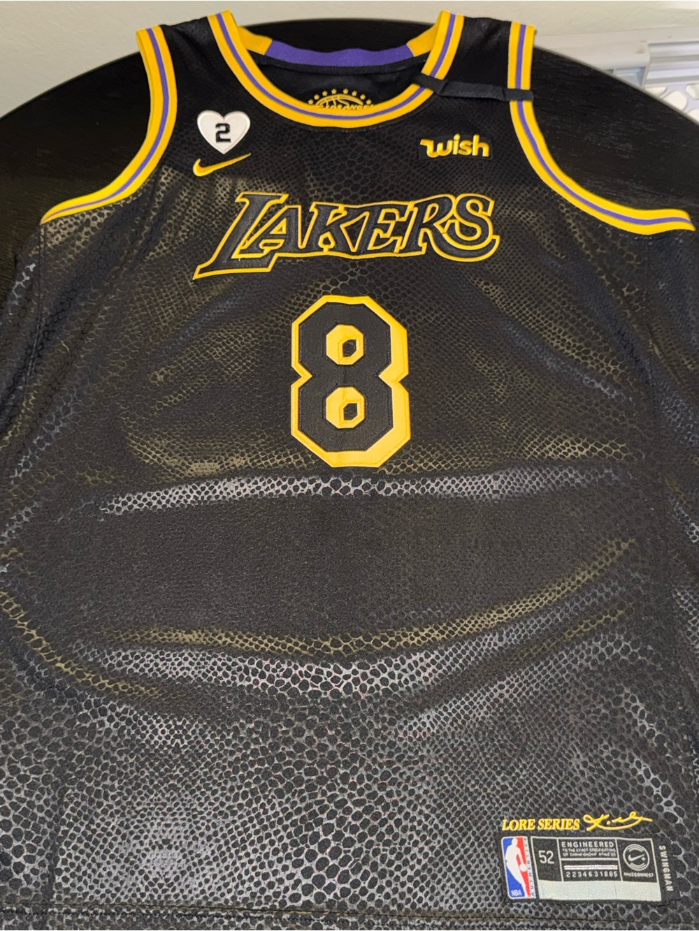 Nike Los Angeles Lakers Kobe Bryant Black Mamba City Edition Stitched Jersey XL